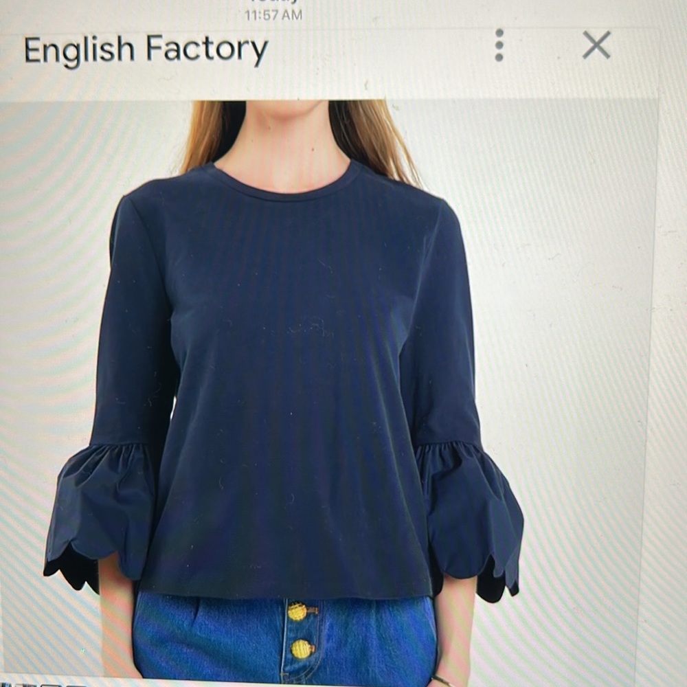 English Factory Ruffled Bell Sleeve T-Shirt